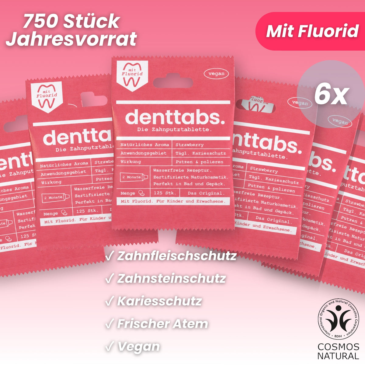 Denttabs Strawberry with Fluoride Annual Supply