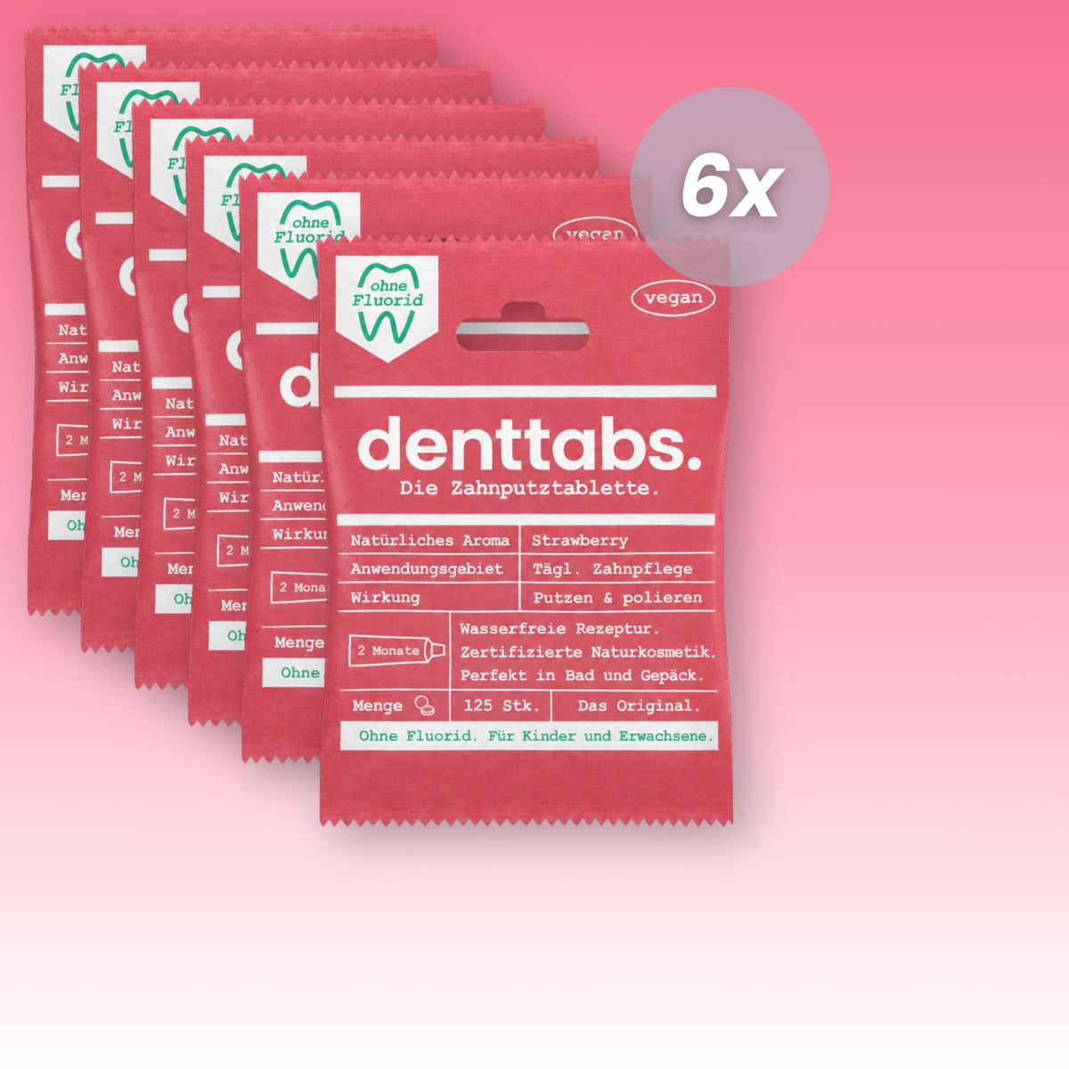 Denttabs Strawberry fluoride-free annual supply