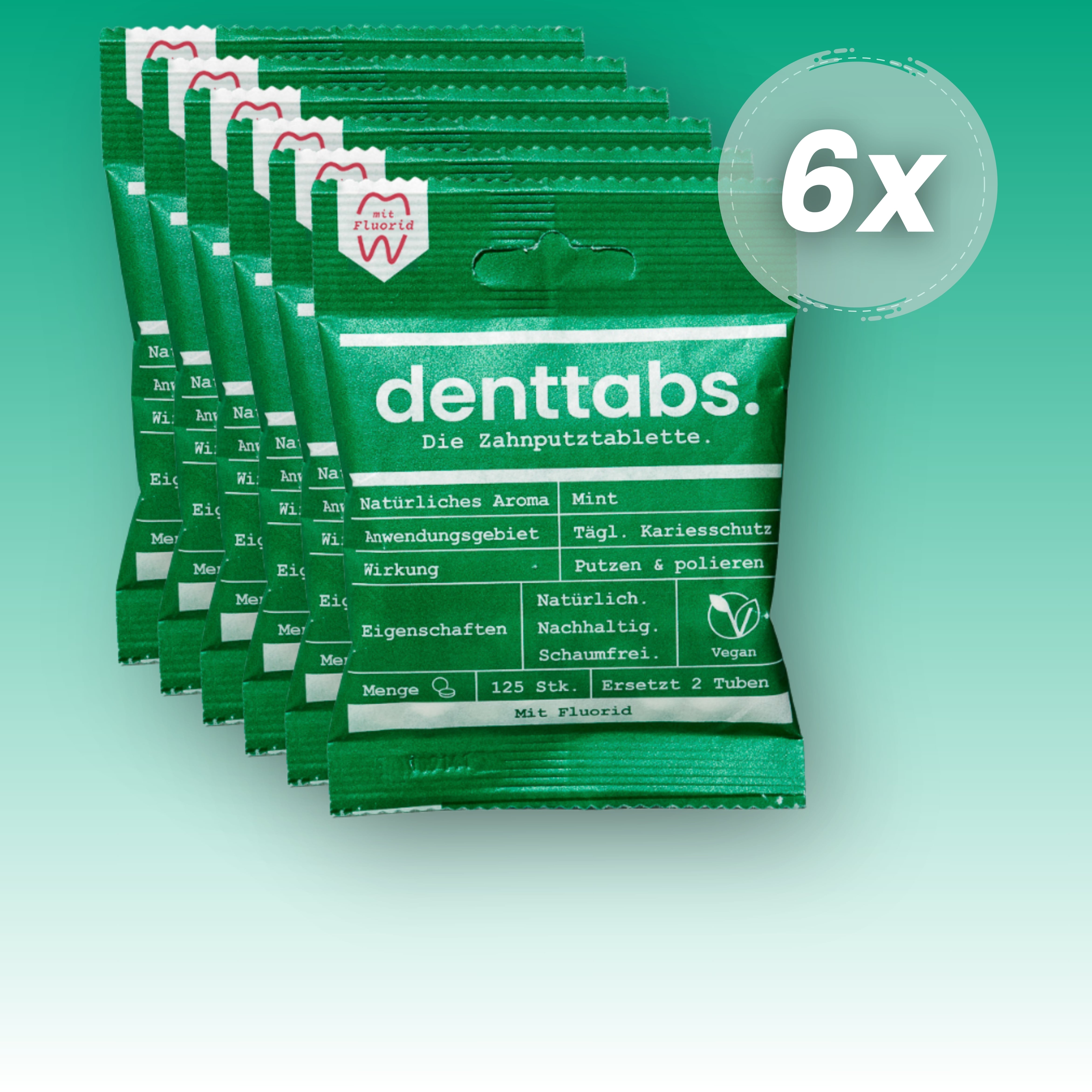 Denttabs Mint mit Fluorid Jahresvorrat