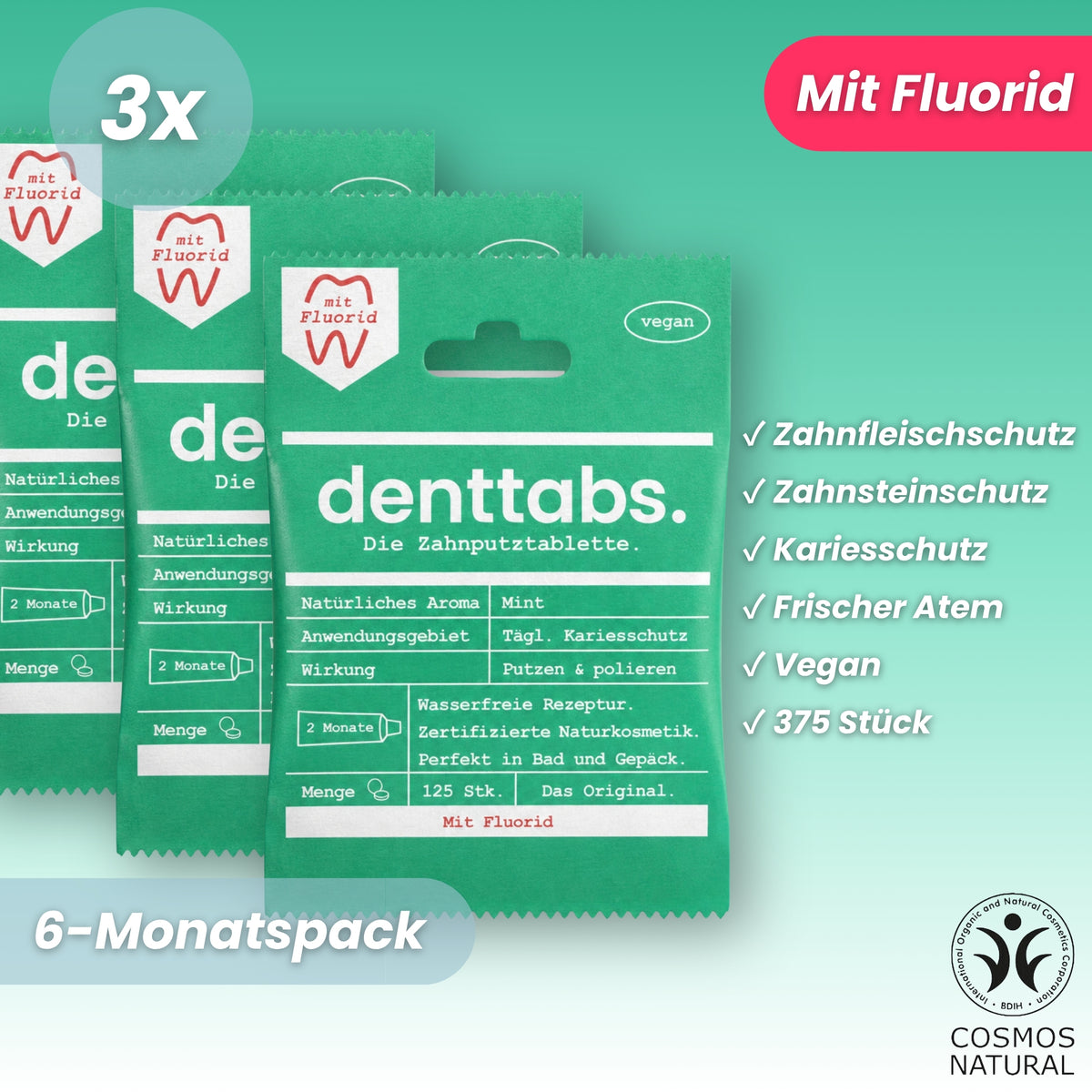 Denttabs Mint with Fluoride Six-Month Supply