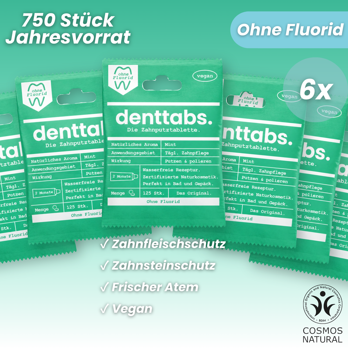 Denttabs Mint fluoride-free annual supply