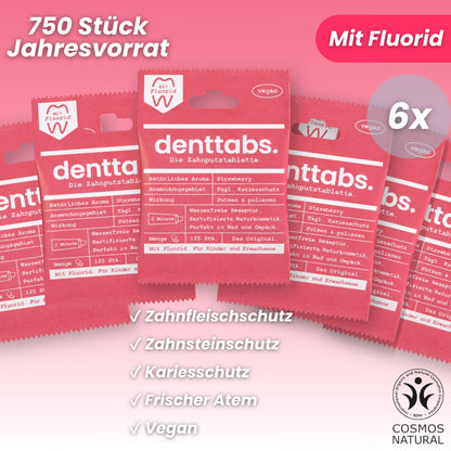 Denttabs Strawberry with Fluoride Annual Supply