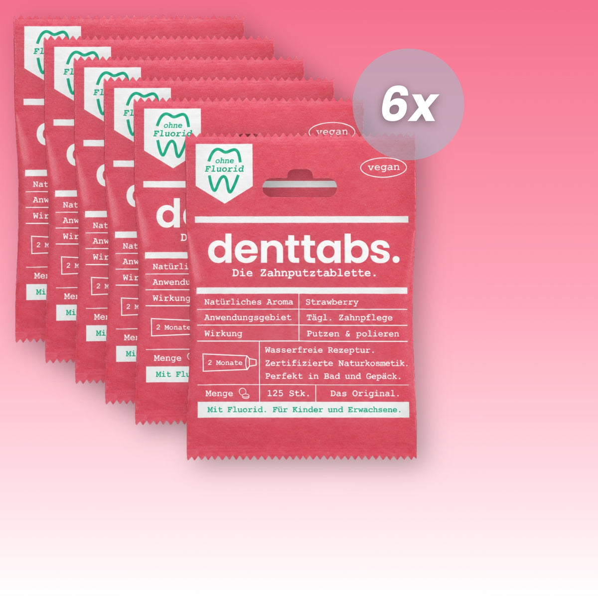 Denttabs Strawberry fluoride-free annual supply
