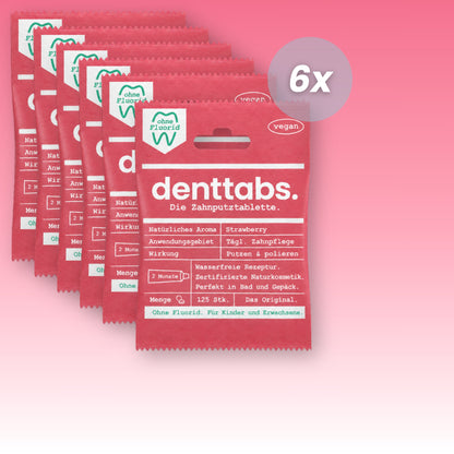 Denttabs Strawberry fluoride-free annual supply