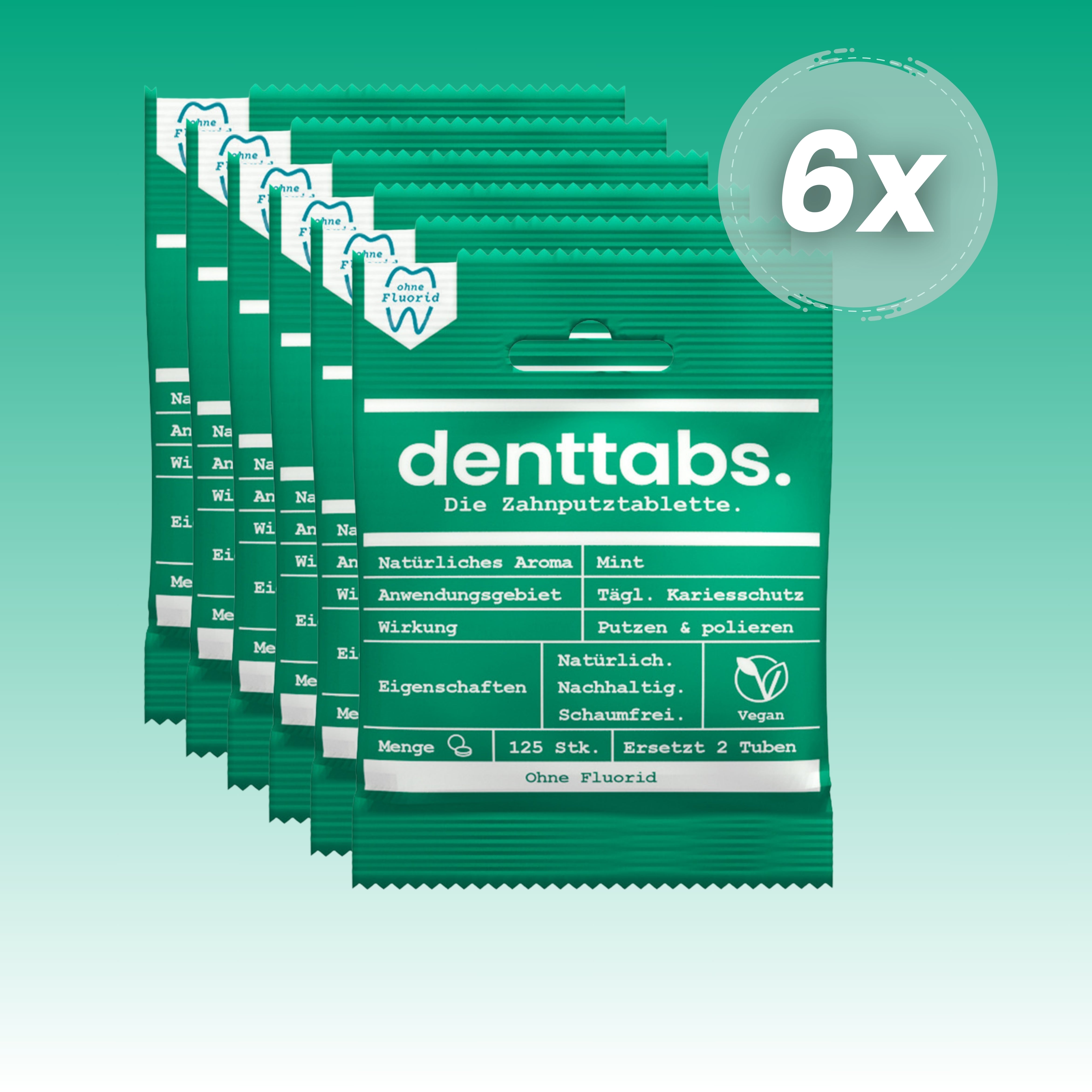 Denttabs Mint ohne Fluorid Jahresvorrat